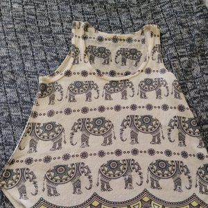 Summer Tank Top with Elephant Print